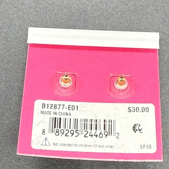 Betsey Johnson Gold and Pink Fox Earrings - Picture 5 of 5